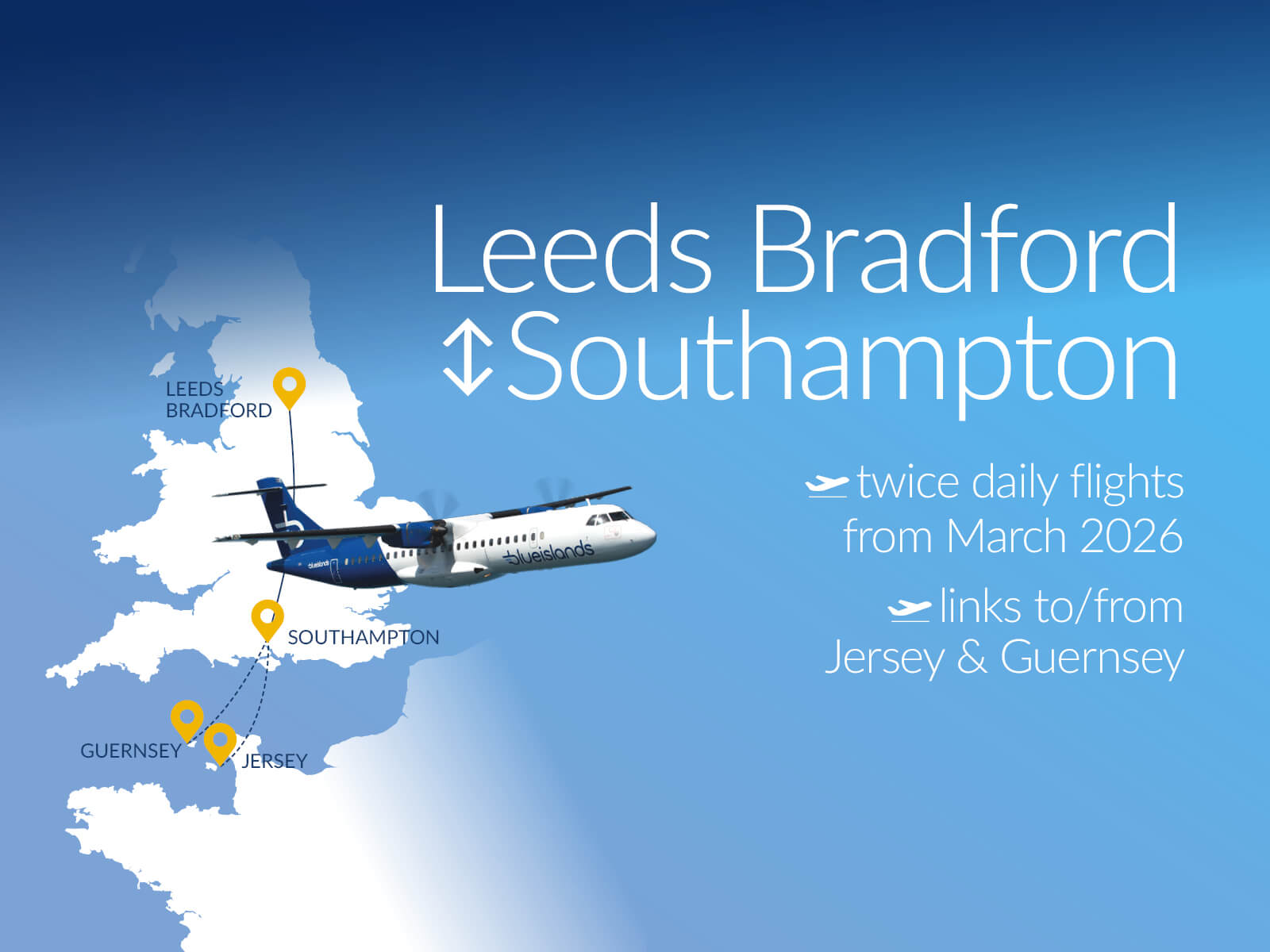 Blue Islands - new Southampton - Leeds flights